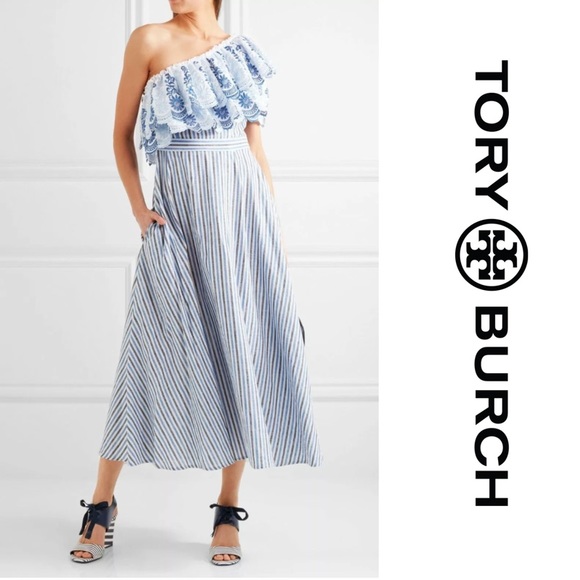 NWT Tory Burch Maritime Strip Wedge Sandals - Picture 6 of 7